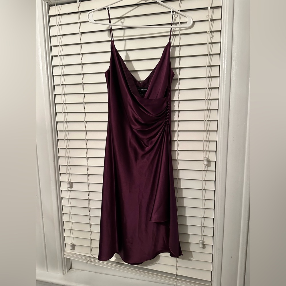 Purple Satin Slip Dress